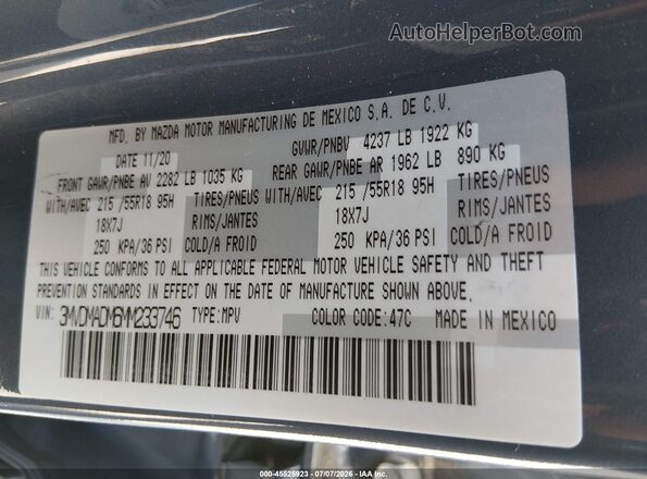 3MVDMADM6MM233746 2021 MAZDA CX-30 Silver Vista del compartimento del motor
