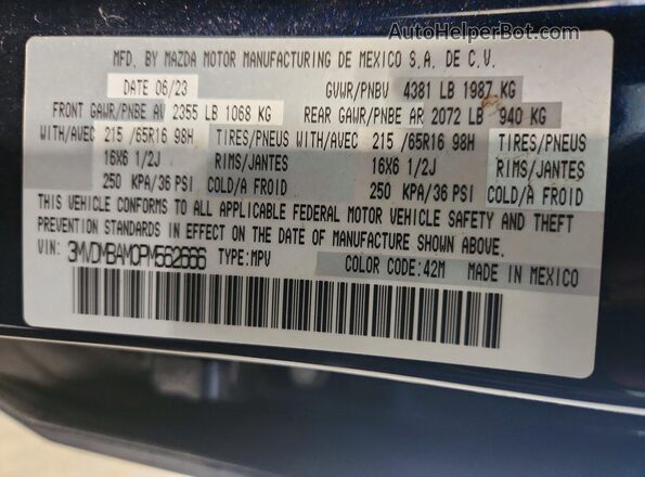 3MVDMBAM0PM562666 2023 MAZDA CX-30 Синий Вид подкапотного пространства