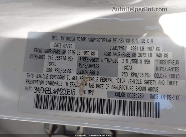 3MVDMBBL4MM200616 2021 MAZDA CX-30 White Engine compartment view