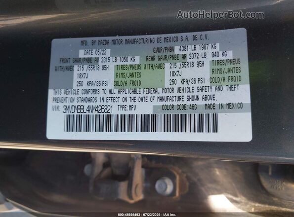 3MVDMBBL4NM426821 2022 MAZDA CX-30 Gray Շարժիչի բաժամունքի տեսք