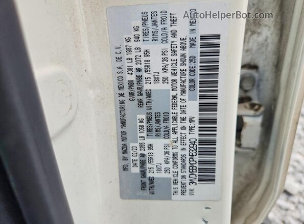 3MVDMBBM0PM532940 2023 MAZDA CX-30 White Панорамний вид салону 360°