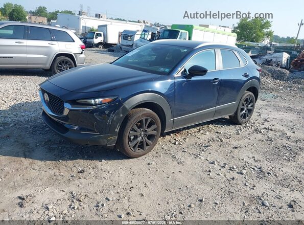3MVDMBBM0SM819445 2025 MAZDA CX-30 Dark Blue Առջևի ձախ երեք քառորդ տեսարան