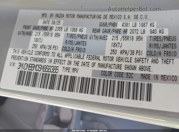 3MVDMBBM0SM868385 2025 MAZDA CX-30 Gray Вид підкапотного простору