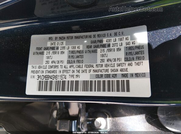 3MVDMBBM4SM811574 2025 MAZDA CX-30 Black Vista del compartimento del motor