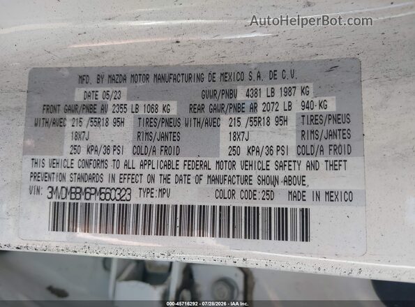 3MVDMBBM6PM560323 2023 MAZDA CX-30 White Vista del compartimento del motor