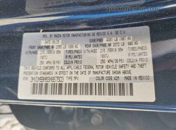 3MVDMBBM6SM857603 2025 MAZDA CX-30 Blue ძრავის განყოფილების ხედი