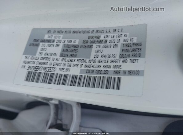 3MVDMBBM7PM533972 2023 MAZDA CX-30 Белый Вид подкапотного пространства