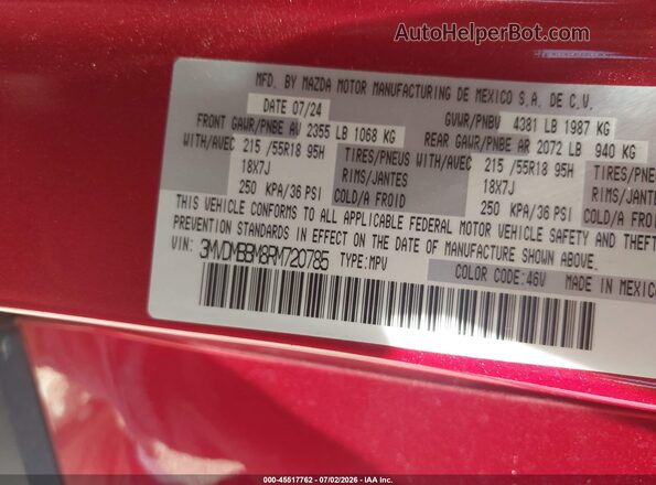 3MVDMBBM8RM720785 2024 MAZDA CX-30 Red Вид підкапотного простору