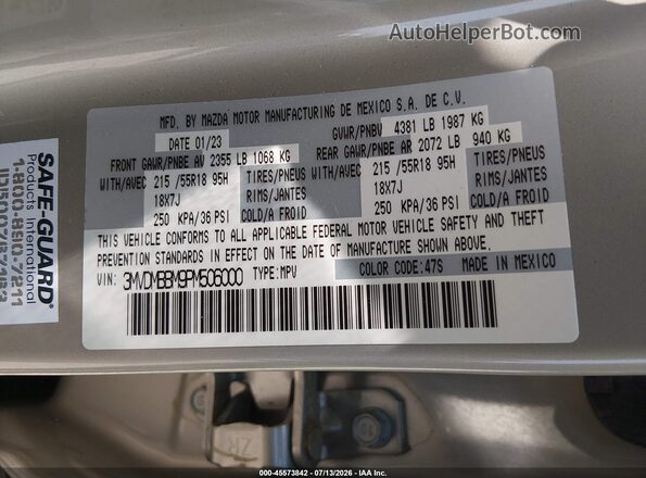 3MVDMBBM9PM506000 2023 MAZDA CX-30 Champagne Engine compartment view