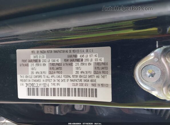 3MVDMBCL2LM115514 2020 MAZDA CX-30 Black VIN sticker view