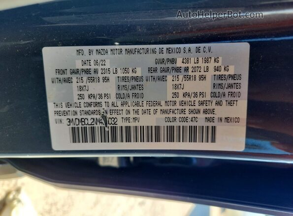 3MVDMBCL2NM435032 2022 MAZDA CX-30 Серый Вид наклейки с VIN-кодом