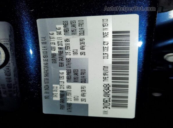 3MVDMBCL4NM434464 2022 MAZDA CX-30 Blue VIN sticker view