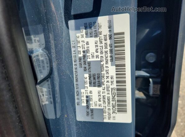 3MVDMBCL8NM429705 2022 MAZDA CX-30 Gray Widok naklejki z numerem VIN