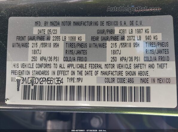 3MVDMBCM2PM561354 2023 MAZDA CX-30 Gray Շարժիչի բաժամունքի տեսք