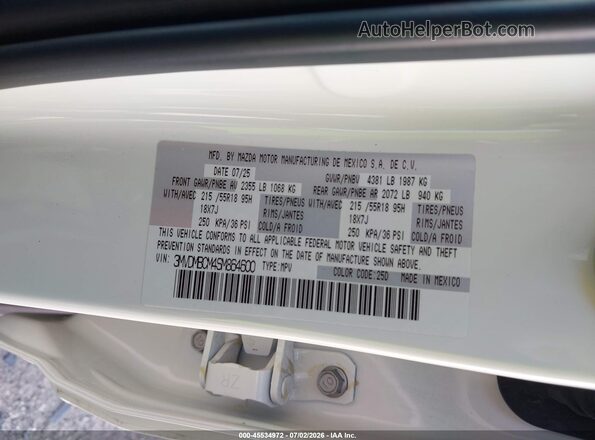 3MVDMBCM4SM864600 2025 MAZDA CX-30 White Widok komory silnika