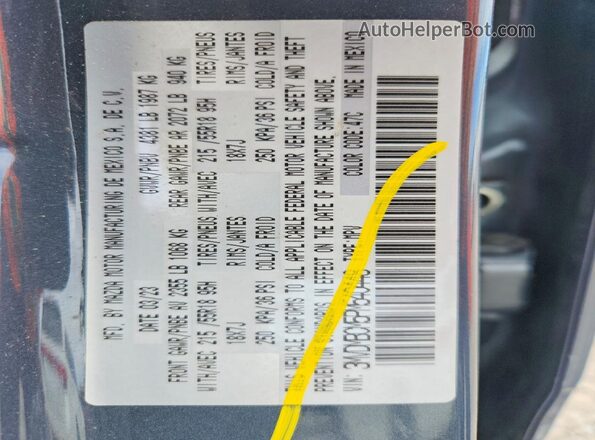 3MVDMBCM5PM540448 2023 MAZDA CX-30 Blue Vista de la etiqueta del VIN