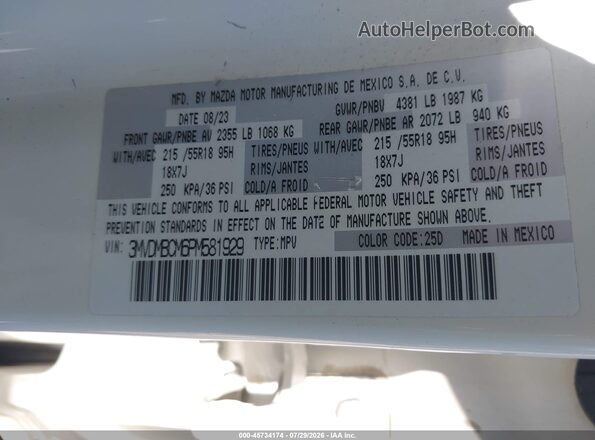 3MVDMBCM6PM581929 2023 MAZDA CX-30 Белый Вид подкапотного пространства