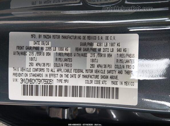 3MVDMBCM7SM769061 2025 MAZDA CX-30 Gray ძრავის განყოფილების ხედი