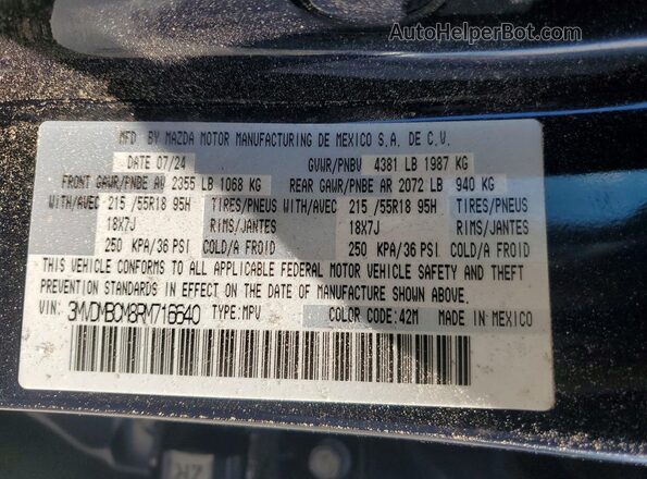 3MVDMBCM8RM716640 2024 MAZDA CX-30 Blue VIN sticker view