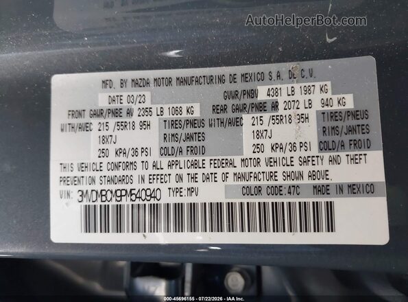 3MVDMBCM9PM540940 2023 MAZDA CX-30 Gray Vista del compartimento del motor