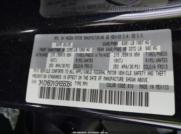 3MVDMBCMXSM856064 2025 MAZDA CX-30 Black Engine compartment view