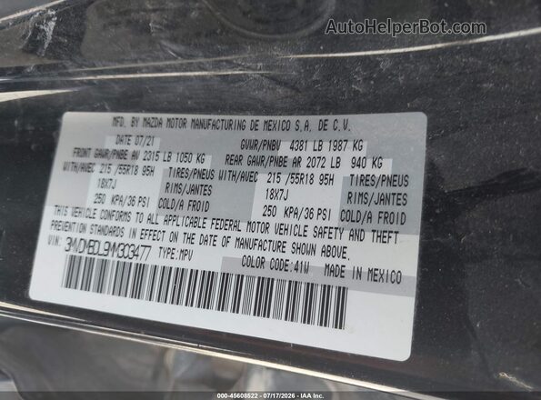 3MVDMBDL9MM303477 2021 MAZDA CX-30 Blue Вид підкапотного простору