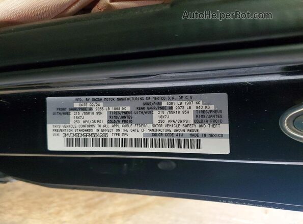 3MVDMBDM9RM664286 2024 MAZDA CX-30 Black VIN sticker view