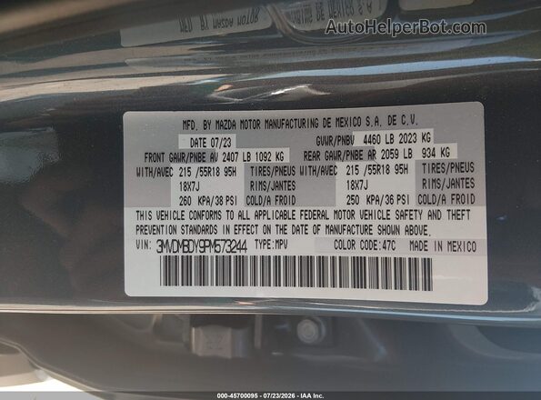 3MVDMBDY9PM573244 2023 MAZDA CX-30 Gray Vista del compartimento del motor