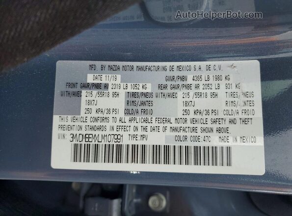 3MVDMBEMXLM107991 2020 MAZDA CX-30 Blue 360 interior view