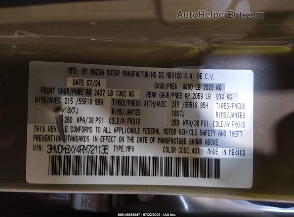 3MVDMBXY4RM721136 2024 MAZDA CX-30 Green Engine compartment view