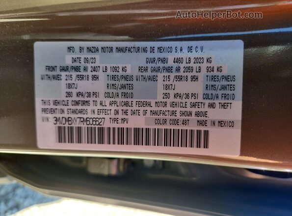 3MVDMBXY7RM606627 2024 MAZDA CX-30 Tan Вид наклейки з VIN-кодом