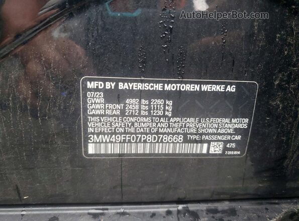 3MW49FF07P8D78668 2023 BMW M3 Black Շարժիչի բաժամունքի տեսք