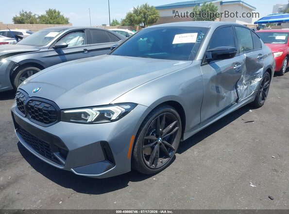 3MW49FS09P8D40512 2023 BMW M3 Gray Առջևի ձախ երեք քառորդ տեսարան