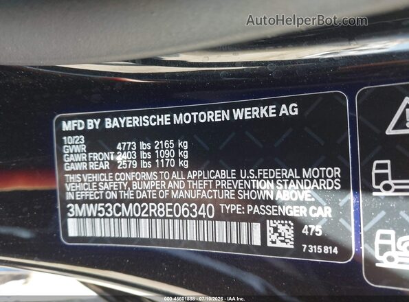 3MW53CM02R8E06340 2024 BMW M2 Black ძრავის განყოფილების ხედი