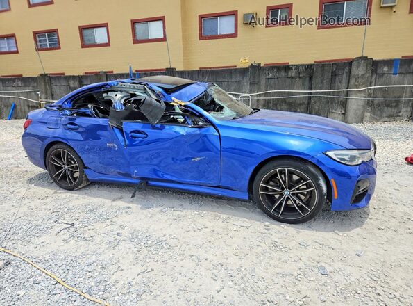 3MW5P7J01M8B77738 2021 BMW 3 SERIES Blue Przód prawy