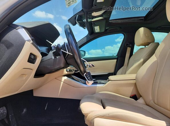 3MW5R1J00L8B23482 2020 BMW 3 SERIES White Widok wnętrza z przodu