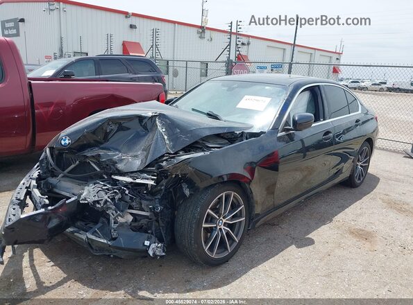 3MW5R1J01L8B33857 2020 BMW 3 SERIES Black Առջևի ձախ երեք քառորդ տեսարան