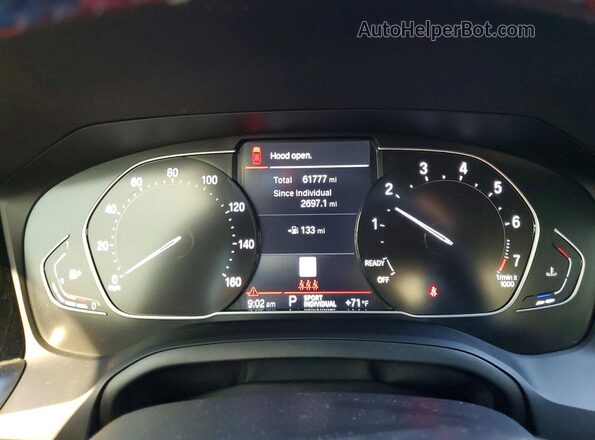 3MW5R1J01N8C53953 2022 BMW 3 SERIES White Widok zestawu wskaźników