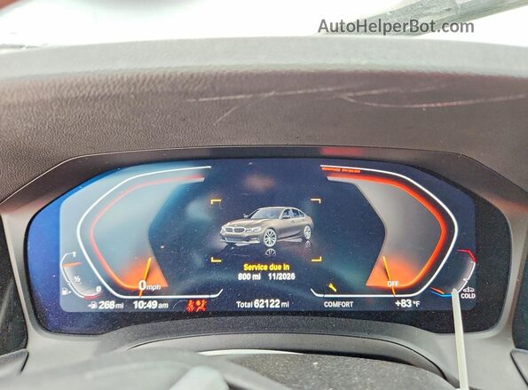 3MW5R1J02M8B93065 2021 BMW 3 SERIES Black Widok zestawu wskaźników