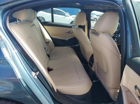 3MW5R1J02M8B94944 2021 BMW 3 SERIES Teal Rear seats view