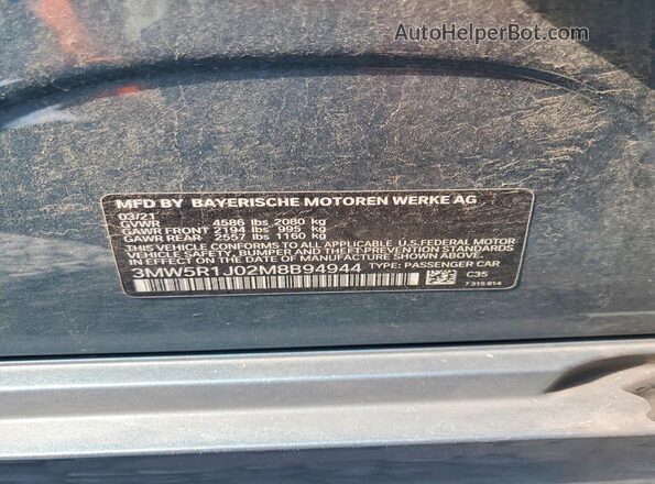 3MW5R1J02M8B94944 2021 BMW 3 SERIES Teal Engine compartment view
