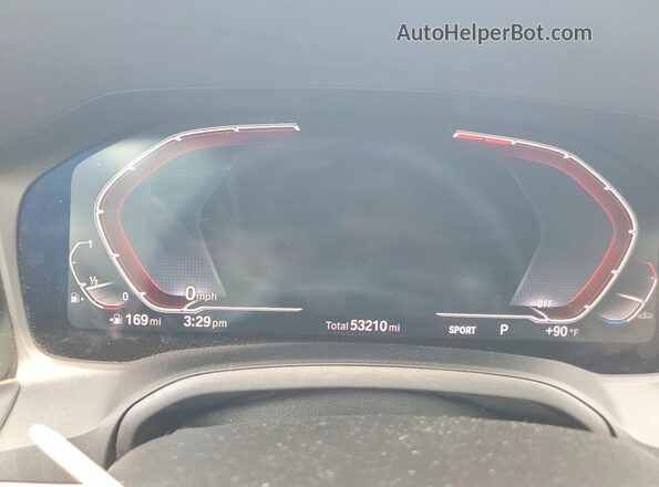 3MW5R1J05M8B69228 2021 BMW 3 SERIES Black Вид щитка приладів