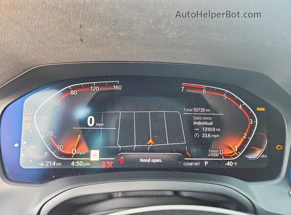 3MW5R1J09L8B20239 2020 BMW 3 SERIES Gray Widok zestawu wskaźników