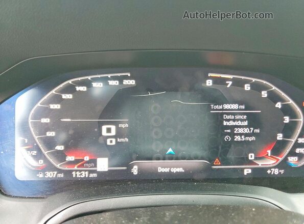 3MW5R1J09L8B25117 2020 BMW 3 SERIES Black Вид щитка приладів
