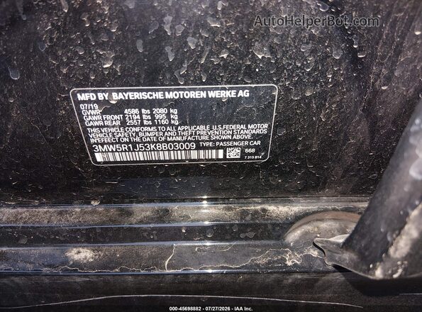 3MW5R1J53K8B03009 2019 BMW 3 SERIES Black Widok komory silnika