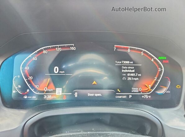 3MW5R7J01M8B77667 2021 BMW 3 SERIES Orange Instrument cluster view