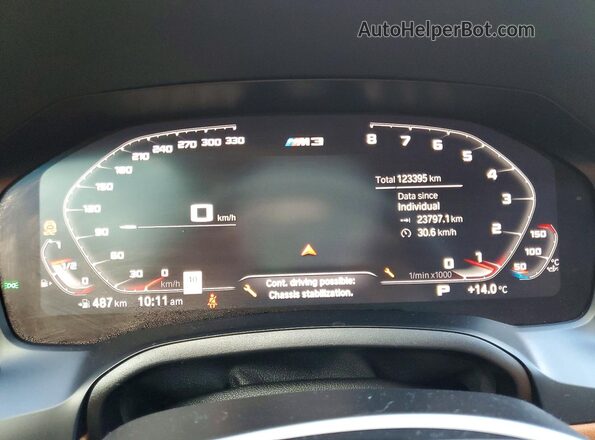 3MW5R7J02L8B07724 2020 BMW 3 SERIES Charcoal Instrument cluster view