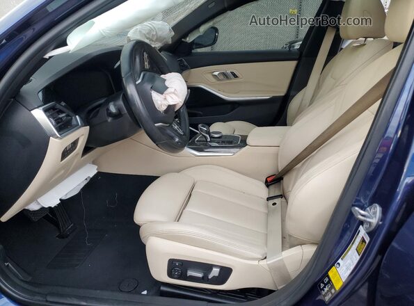 3MW5R7J02L8B21249 2020 BMW 3 SERIES Blue Widok wnętrza z przodu