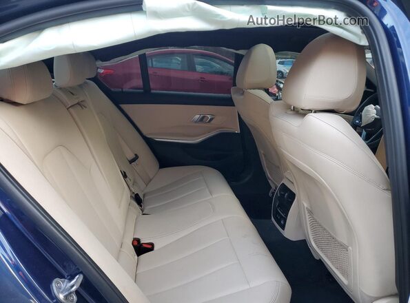 3MW5R7J02L8B21249 2020 BMW 3 SERIES Blue Widok tylnych siedzeń