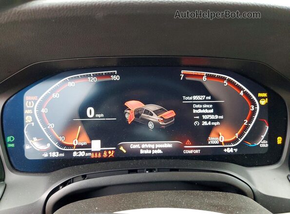 3MW5R7J02L8B24054 2020 BMW 3 SERIES Black Սարքավորումների վահանակի տեսք